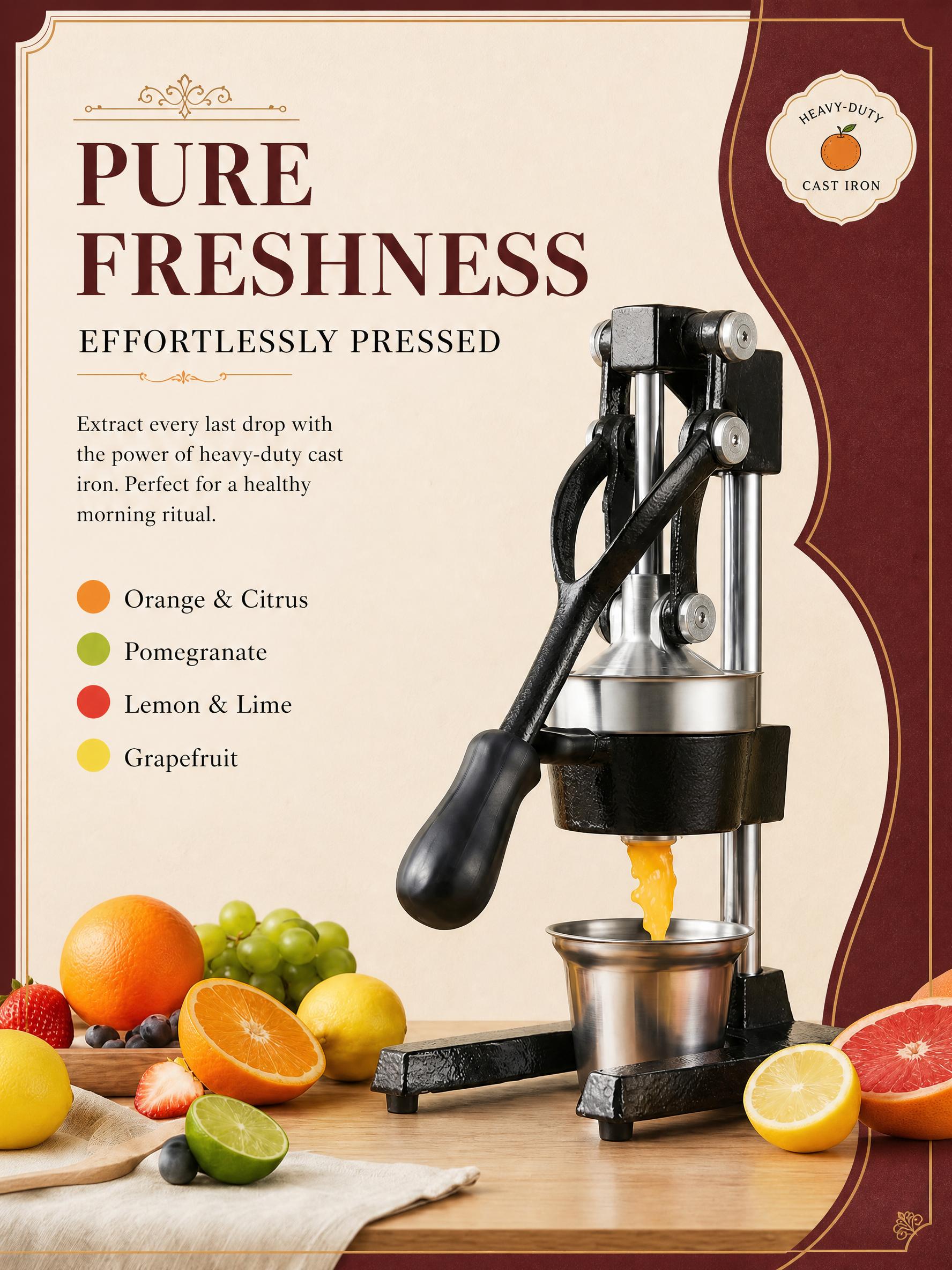 Citrus Juicer Bar - عصارة يدوية، عصارة حمضيات يدوية، عصارة
